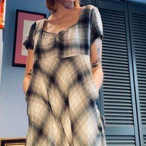 obey grey plaid dress